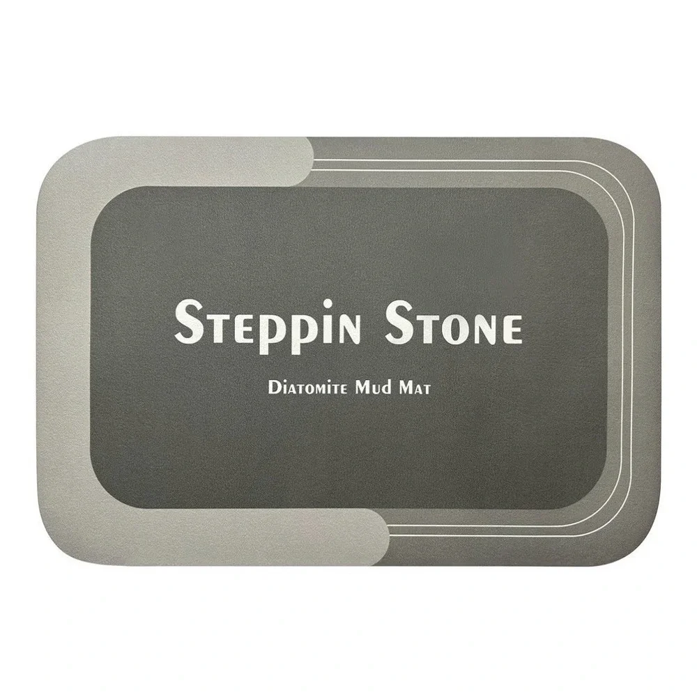 Steppin Stone Diatomite Mud Mat Unisex 23.6x15.7 Grey New Quick Dry Bath Rug